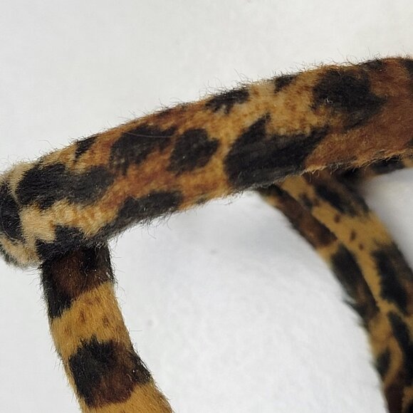 Animal Print Fuzzy Round Earrings - Picture 3 of 7